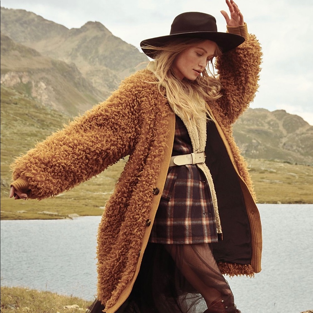 Free People Mongolian Faux Fur Liner Coat